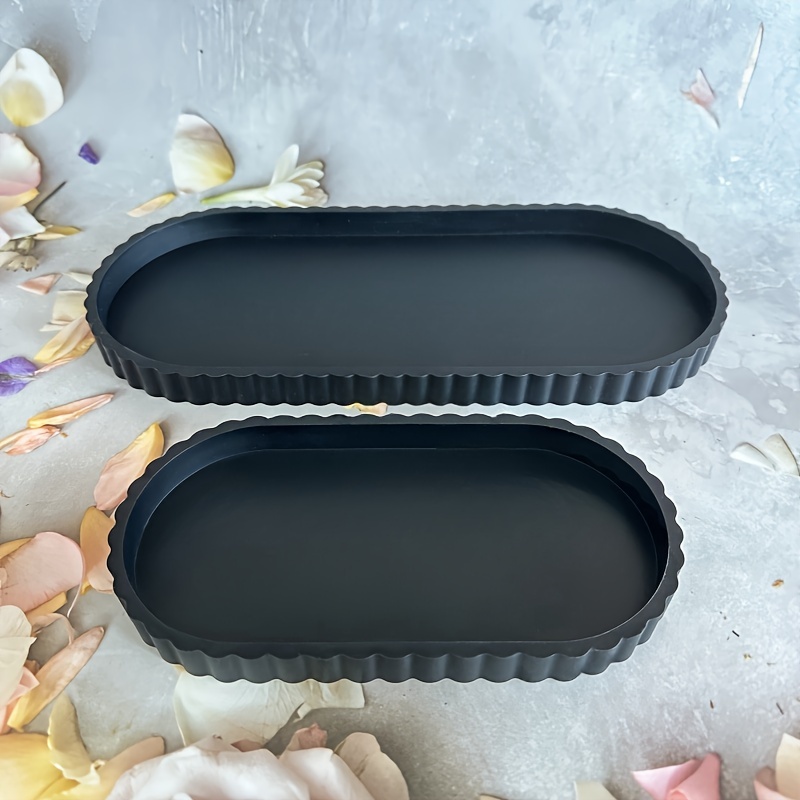Bathroom Vanity Tray - 2 Pack (7.8" And 11.8") Bathroom Trays For Counter, Perfume Key Trinket Ring Tray, Decor Soap Dispenser Countertop Tray For Kitchen Sink Organization