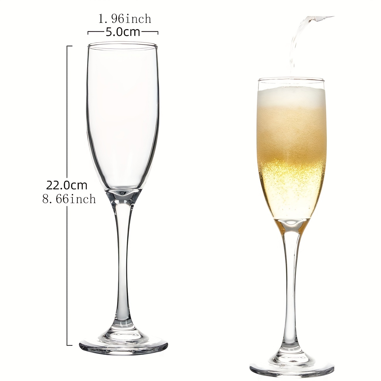 20pcs Verre à Champagne en plastique transparent pour les fêtes Cuphs en  plastique transparent