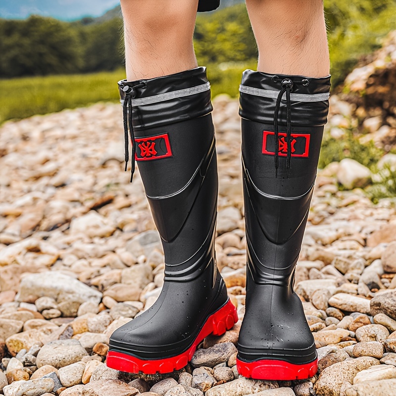 Adult's High Top Detachable Plush Rain Boots Fishing Boots - Temu Portugal