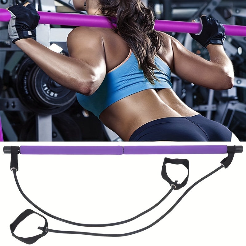 Portable Yoga Pilates Stick With Resistance Band Fitness - Temu Canada