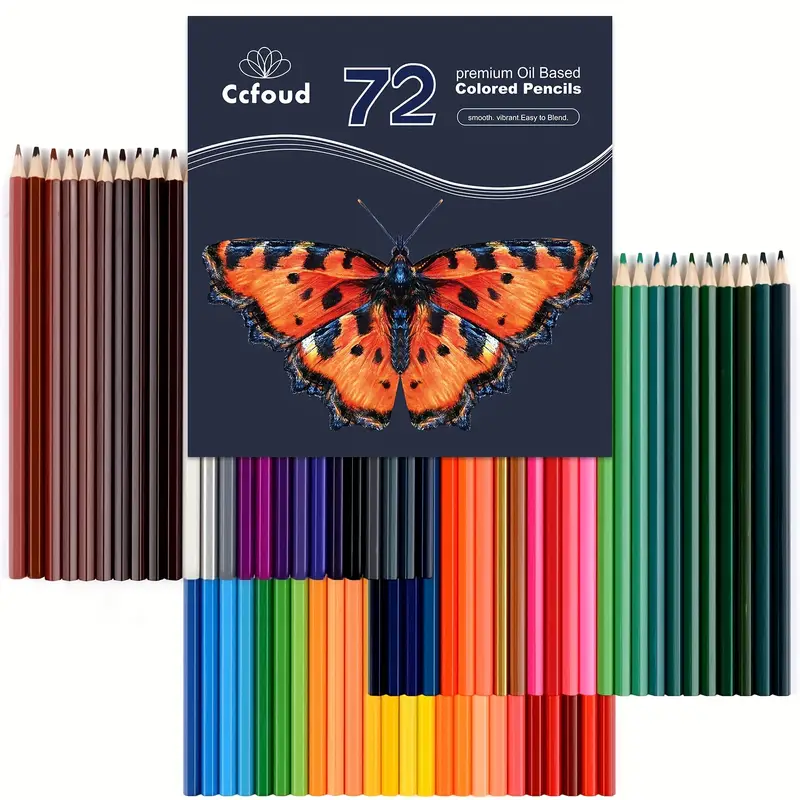 Ccfoud Color Pencil Adult Color Pencil Set For Beginners And Adult For  Coloring, Drawing, Sketching, 72 Pcs (Oily)
