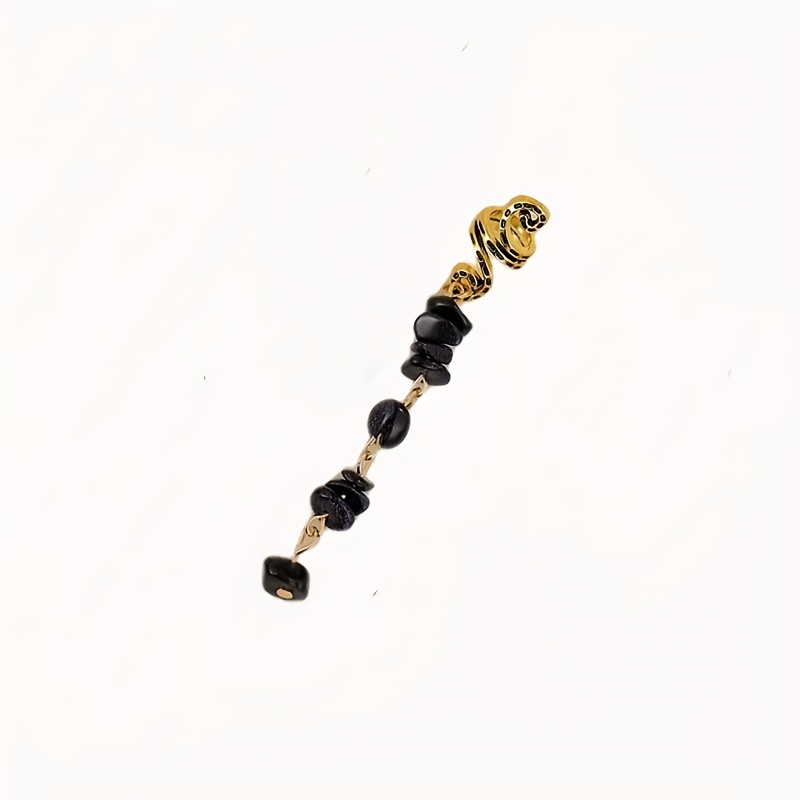 Vintage Coils Hair Ring With Crystal Beaded Tassel