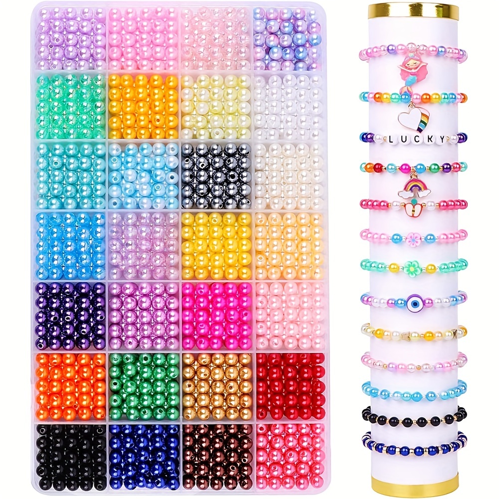 

1680pcs 6mm Colored Plastic Round Beads For Diy Jewelry Bracelets Necklaces Earrings Making Accessories