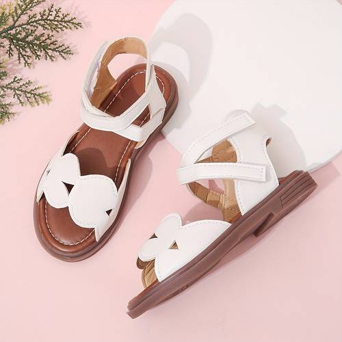 trendy cute solid color open toe sandals for girls breathable lightweight non slip sandals for summer