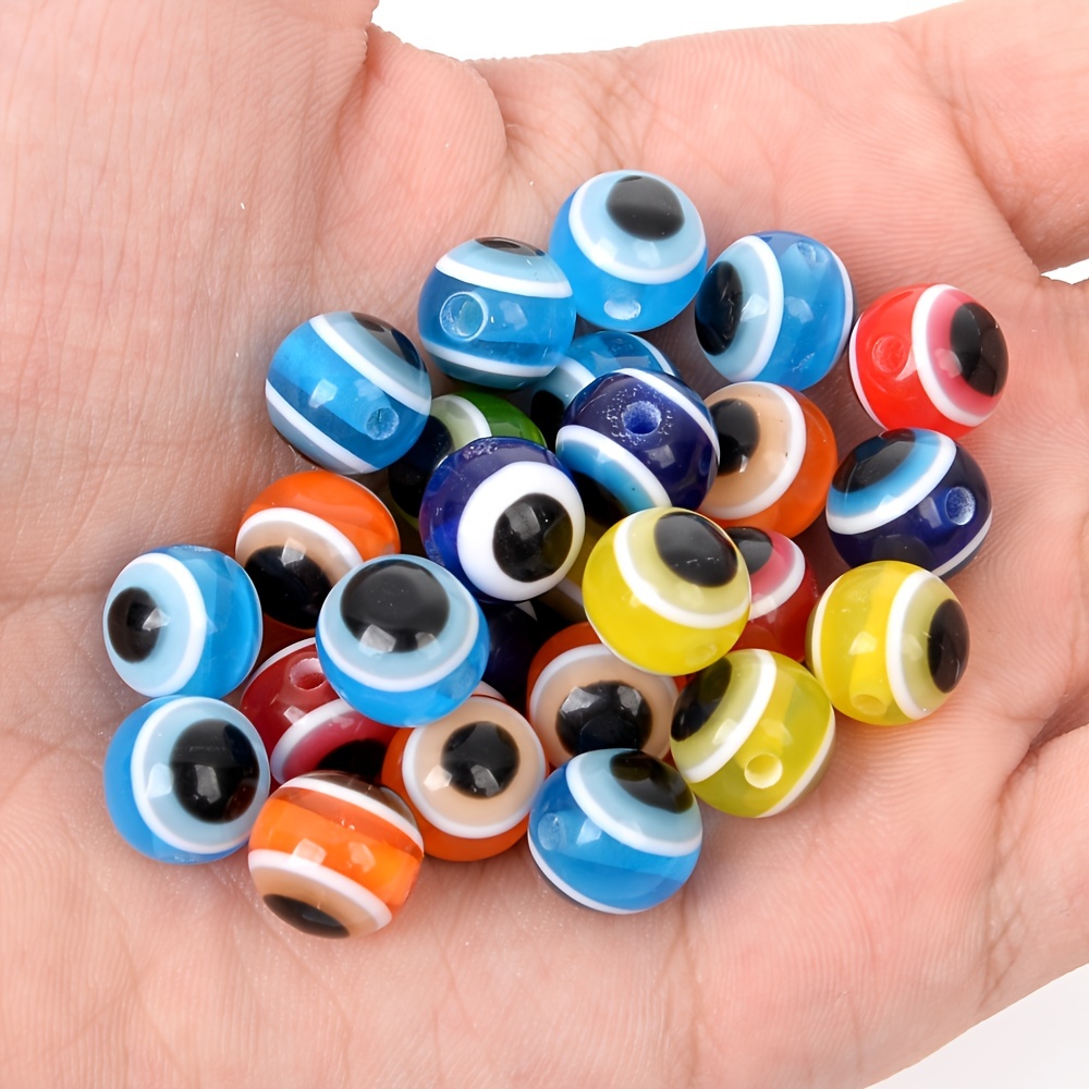 450pcs Evil Eye Beads Present Handmade Resin Beads Charms Round