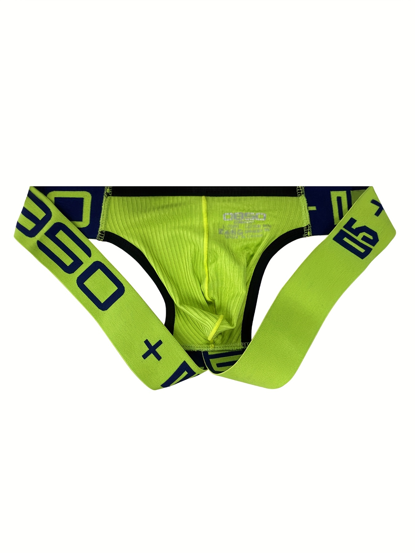 SALE - Mens Spandex Thong with Extra Wide Elastic Waistband Neon Green