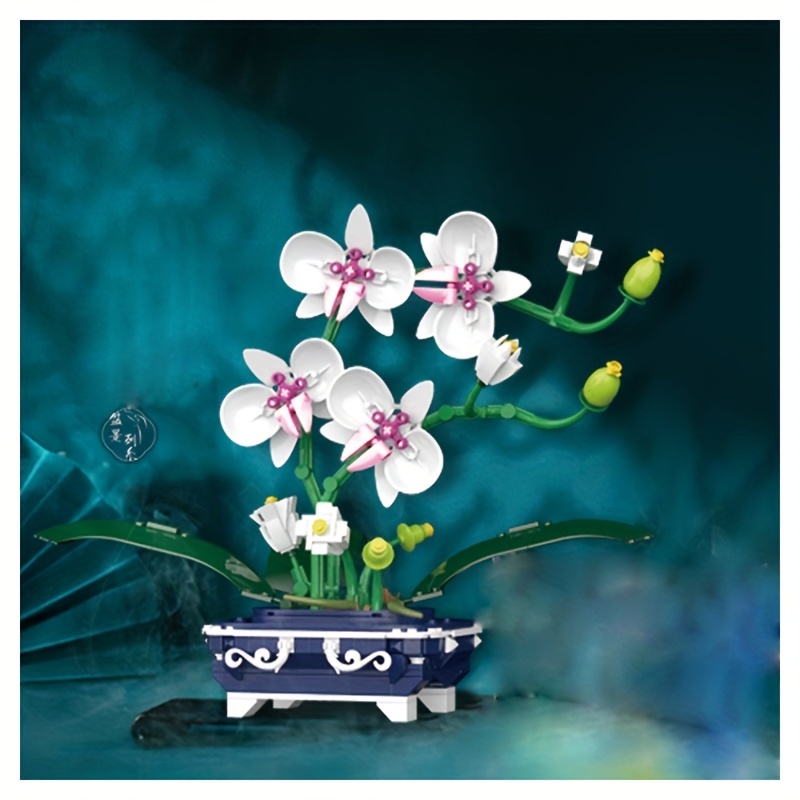 Serie Creativa Orchidea Phalaenopsis Fiore Di Rosa Blocchi - Temu