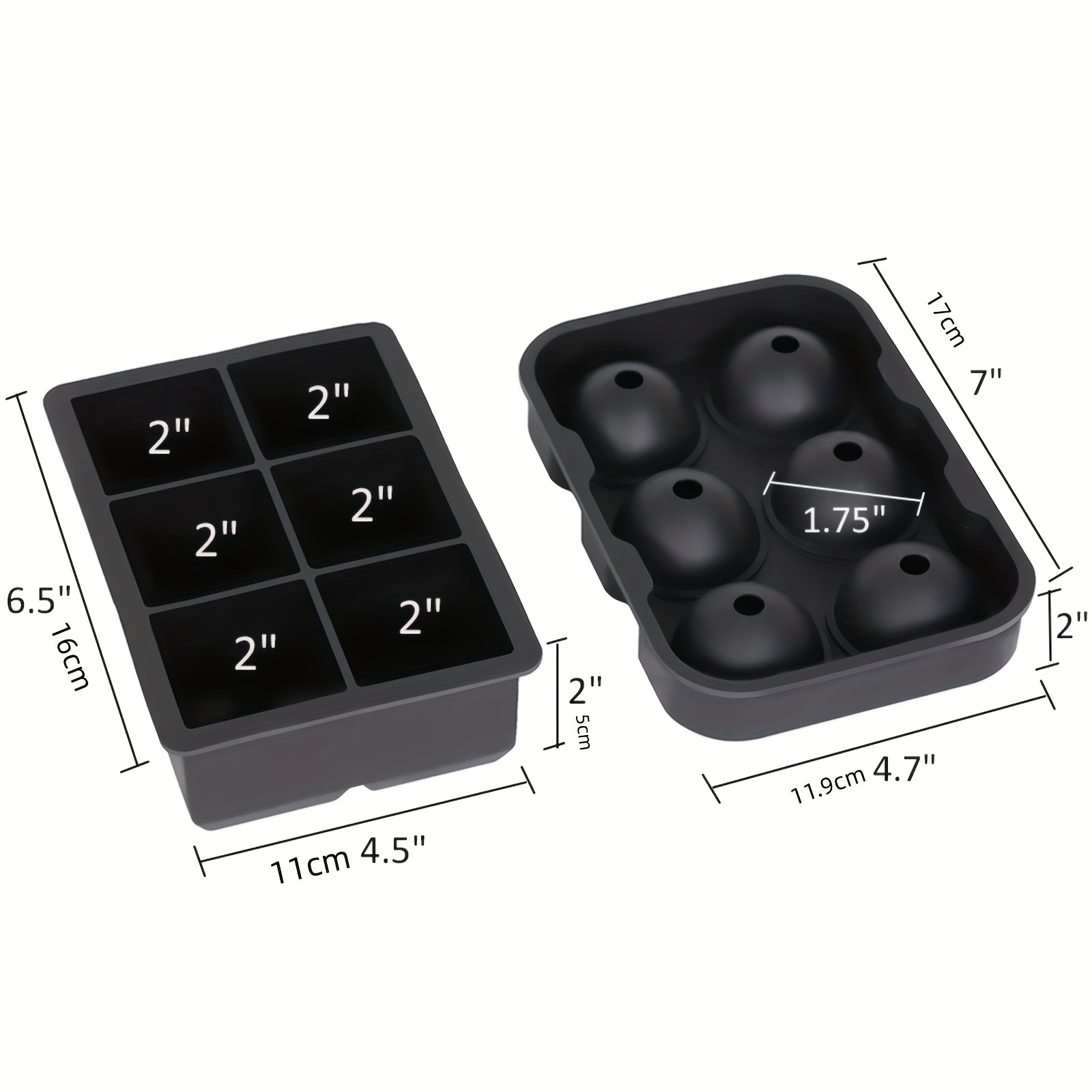 Ice Cube Tray, Silicone Ball Whiskey Ice Ball Maker With Lid And Large Square  Ice Cube Mold Funny Mold For Cocktail And Bourbon - Reusable And Bpa Free -  Temu