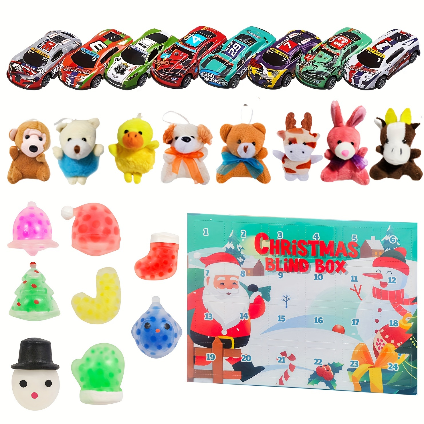 Advent Calendar 2023 Fidget Toys Pack, Advent Calendar Bag, 24 Days  Christmas Countdown Gift with Mini Pop, Mochi, Santa 