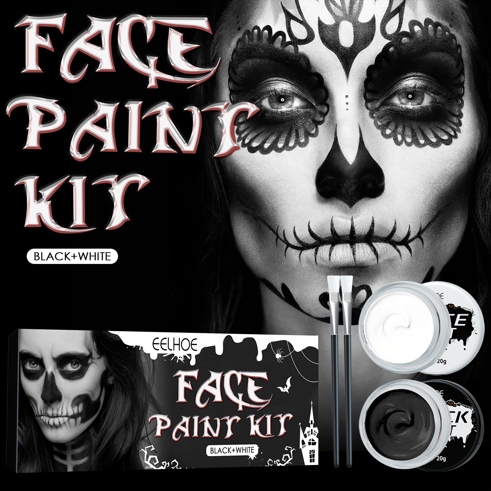 Halloween Face Painting - Skeleton