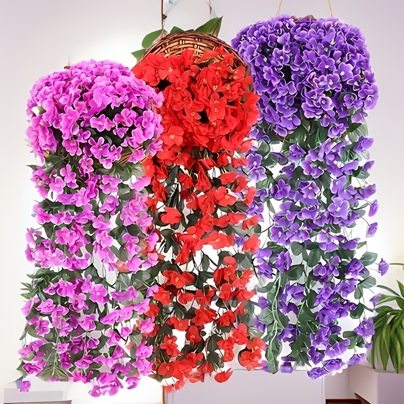 

1 Piece Artificial Violet Ivy Flower Hanging Floral Plant, Outdoor Patio, Garden, Porch, Wedding, Home Decor
