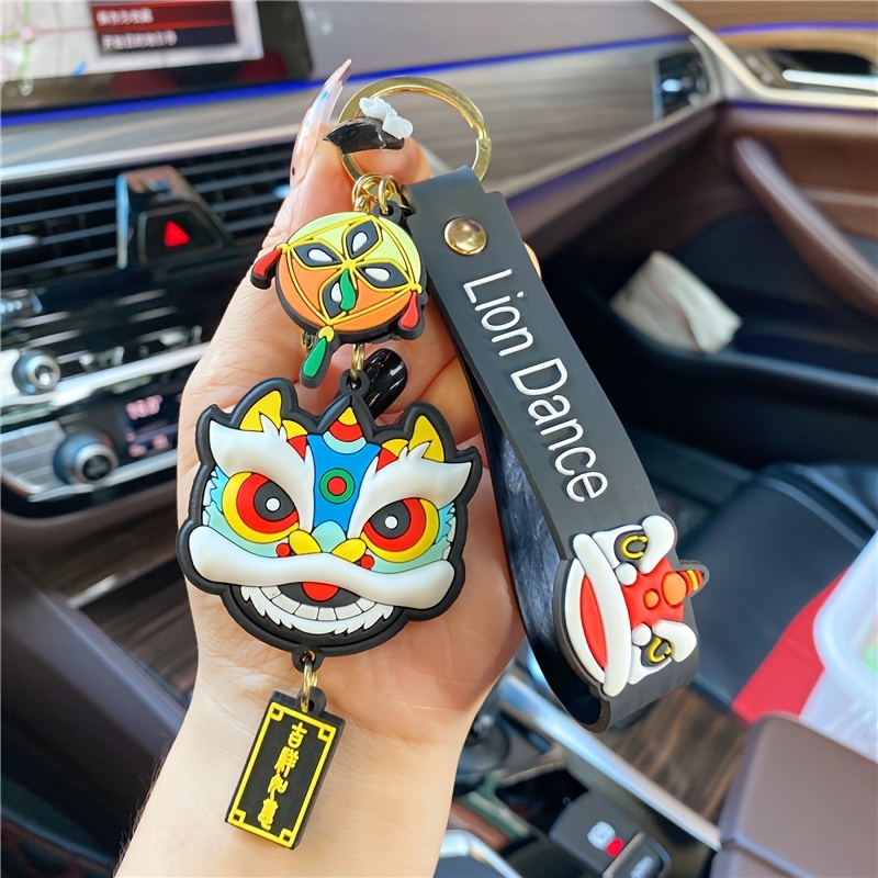 Creative and cute cartoon fashioned lion keychain fashion car