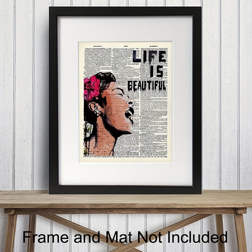 1pc Billie Holiday Graffiti Art Print Upcycled Dictionary Wall Art For Home  Decor And Gifts Urban Street Art Poster With Unique Style And Character  Free Shipping, Free Returns Temu United