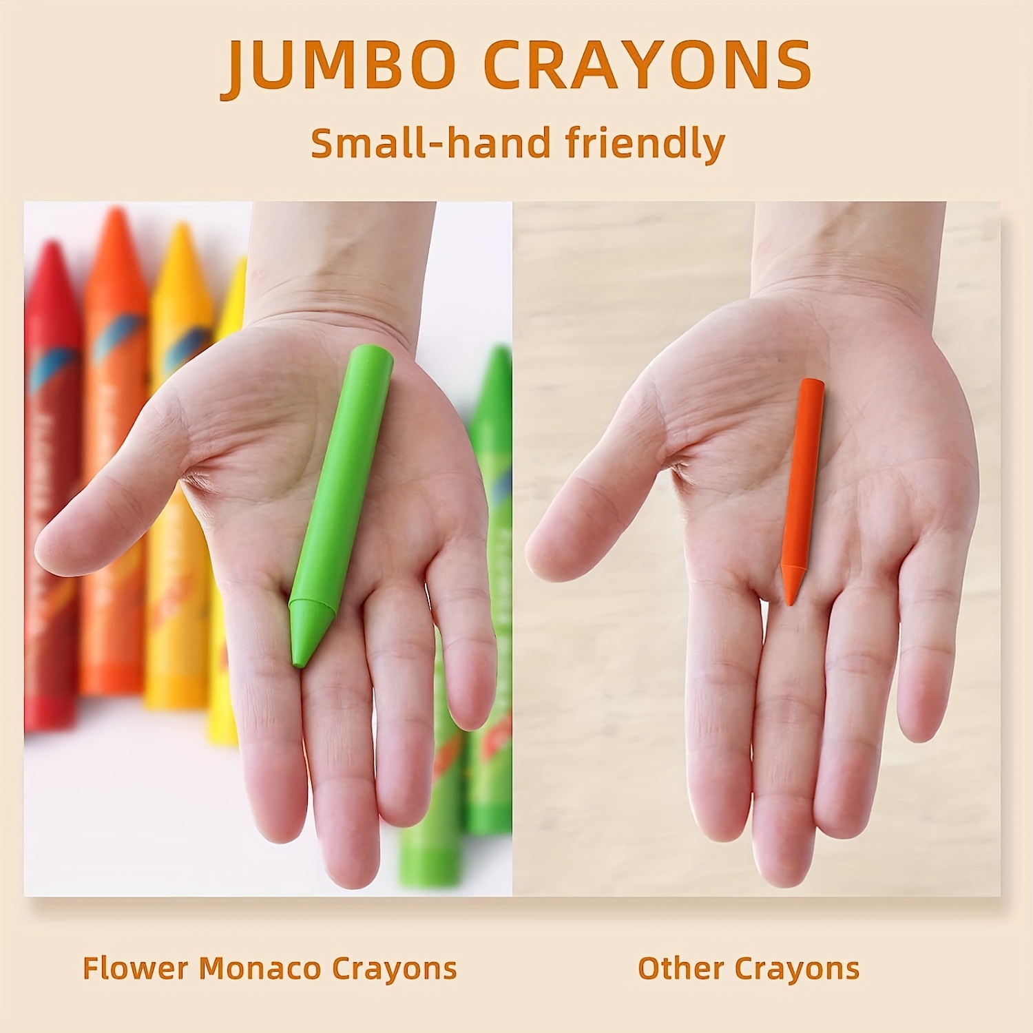 24 Colors Non Toxic Crayons Easy To Hold Large Crayons