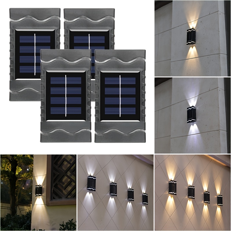 Lámpara Solar LED de 2 piezas para exteriores, luz de pared para