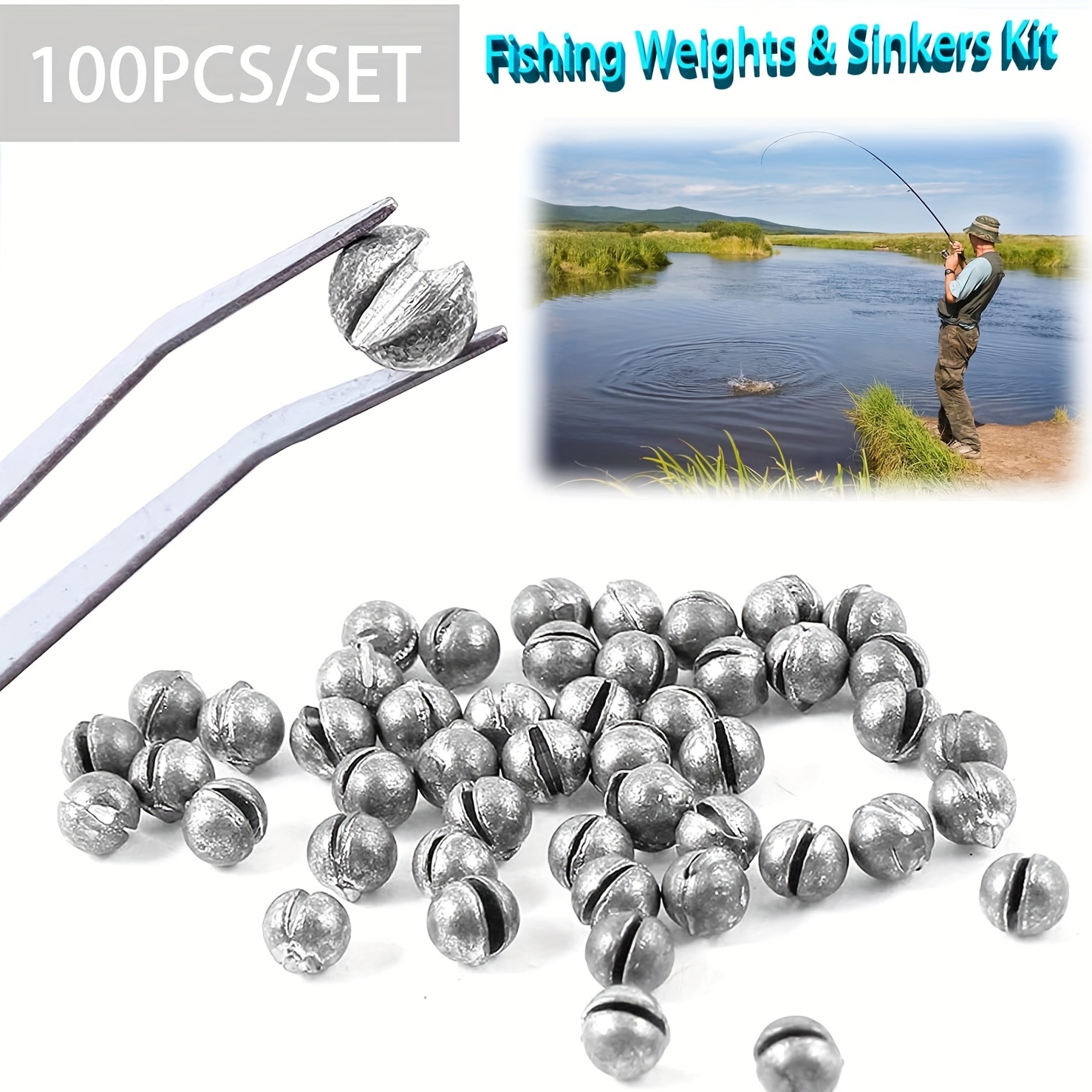 Premium Fishing Weights & Sinkers With Removable Split Shot