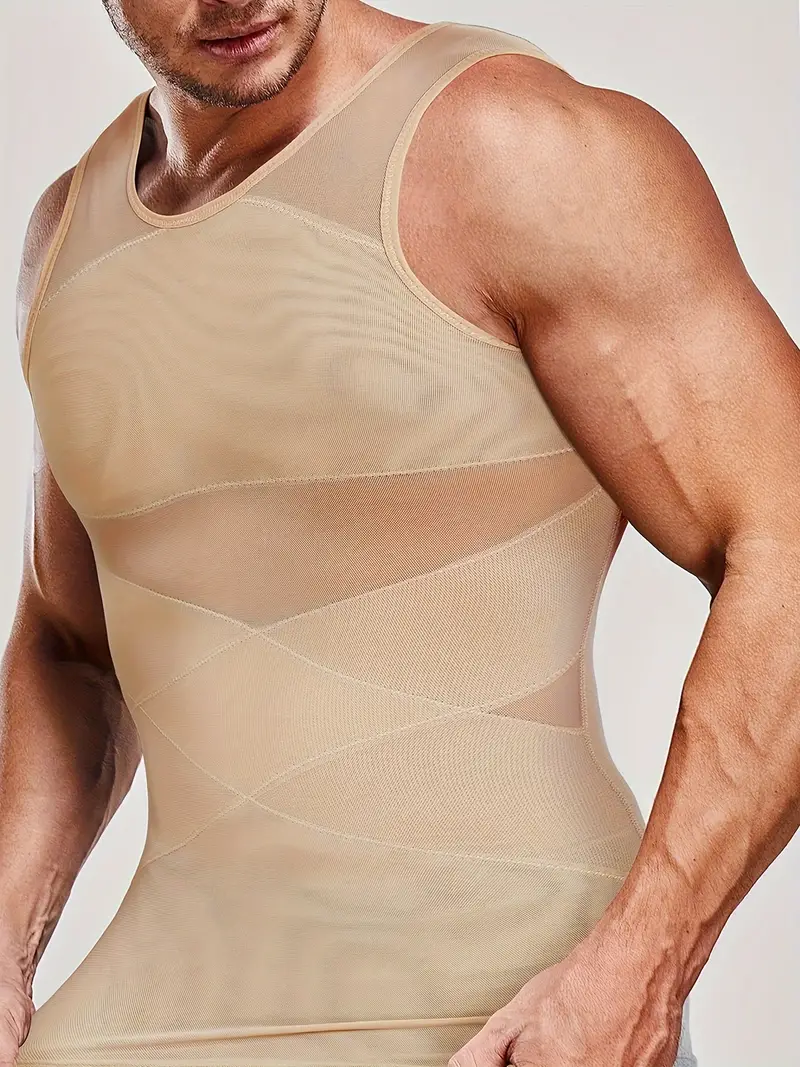 Men Compression Shirt Sleeveless Body Shaper Base Layer Slimming