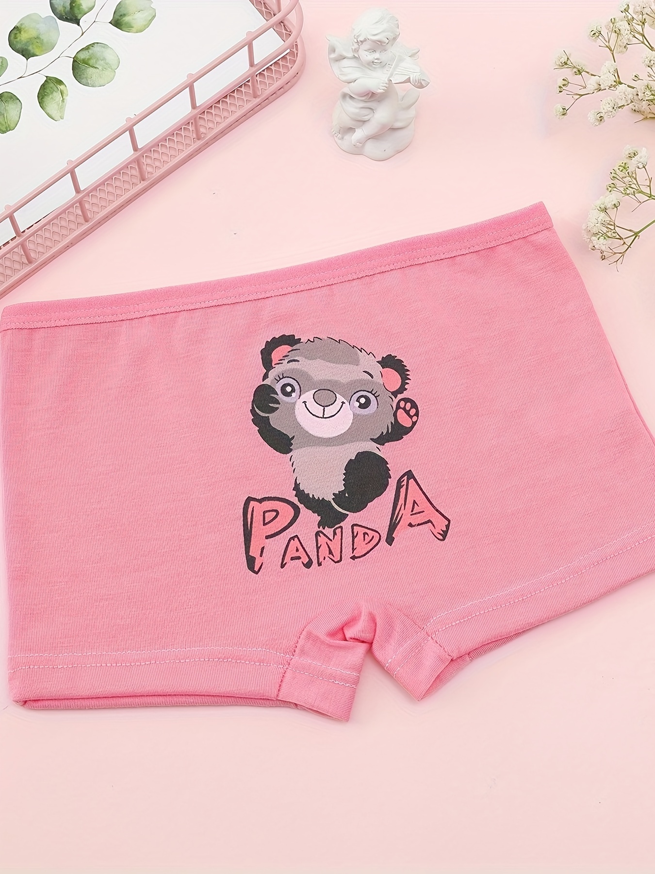 Toddler Girls Cute Cartoon Pandas Swans Printed Underwear - Temu