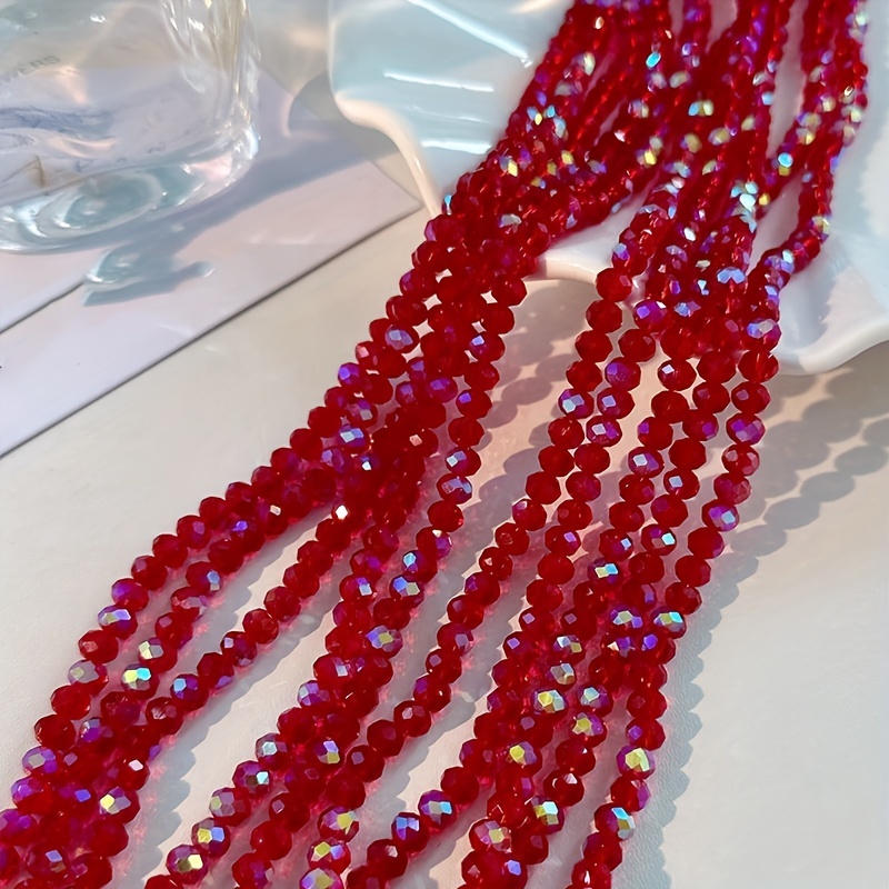 RUBYCA 4mm 2 Strands Czech Glass Round Beads Mix Painted Colored String for Jewelry Making DIY