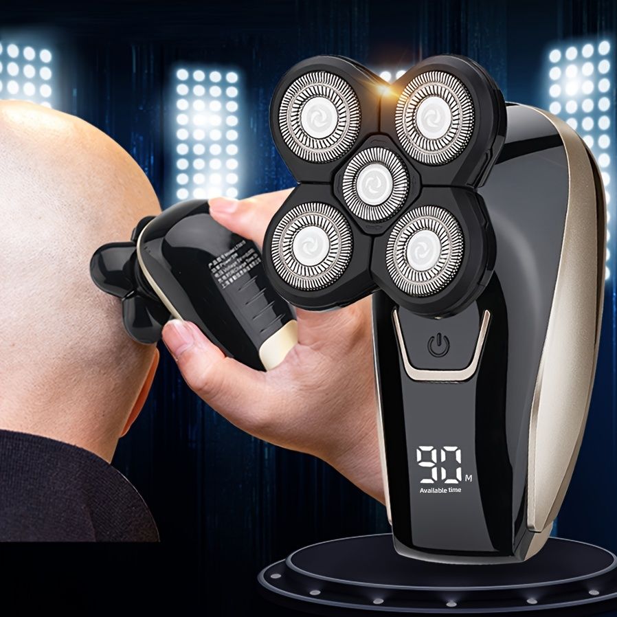 Electric Head Hair Shaver Led Display Ultimate Mens Cordless Rechargeable  Wet Dry Skull Bald Head Waterproof Razor With Rotary Blades Clippers Nose  Trimmer Brush Massager For Hair Cutting | Shop On Temu