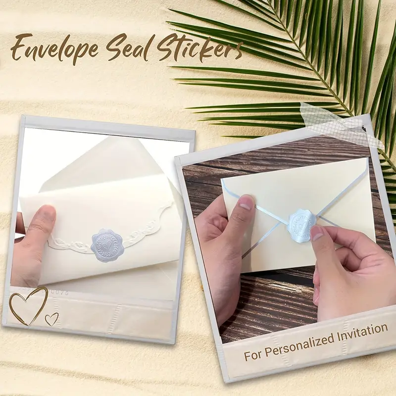 Golden Embossed Wax Sealing Heart Shaped Envelope Sealing - Temu