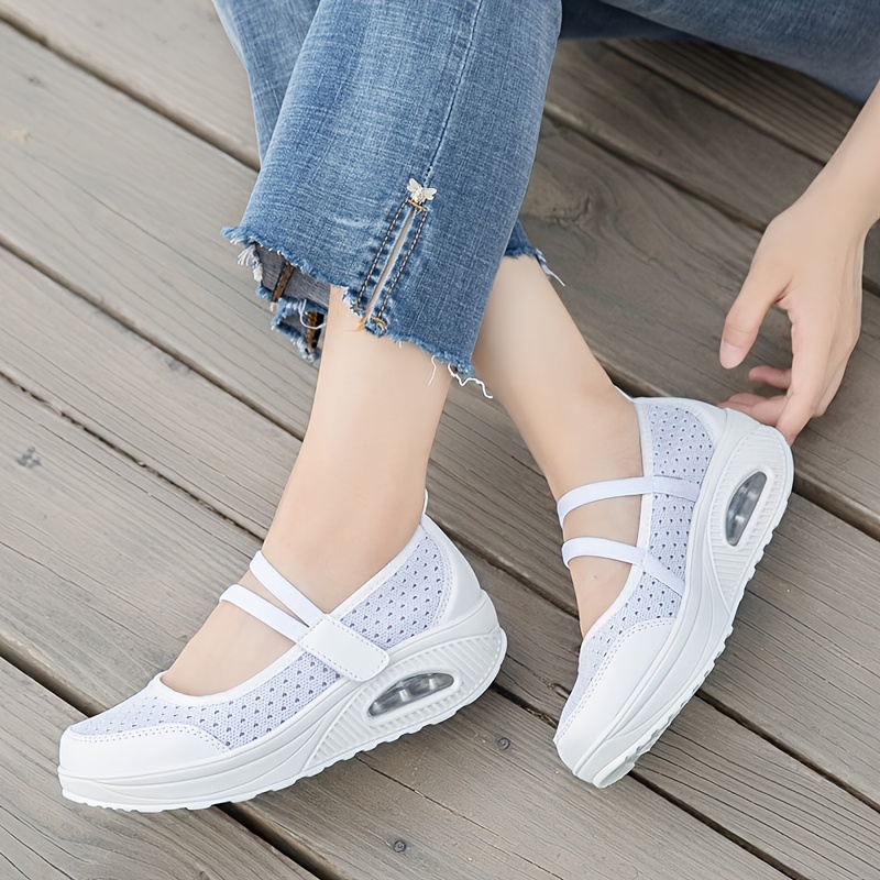 Zapatillas de deporte antideslizantes para Mujer, zapatos de malla  transpirables con amortiguación de aire, ligeros y