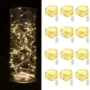 6 12pcs 6 56ft 20led fairy silver wire string lights battery powered mini led string lights for bottles indoor weddings parties gift boxes flower decorations white light warm light details 3