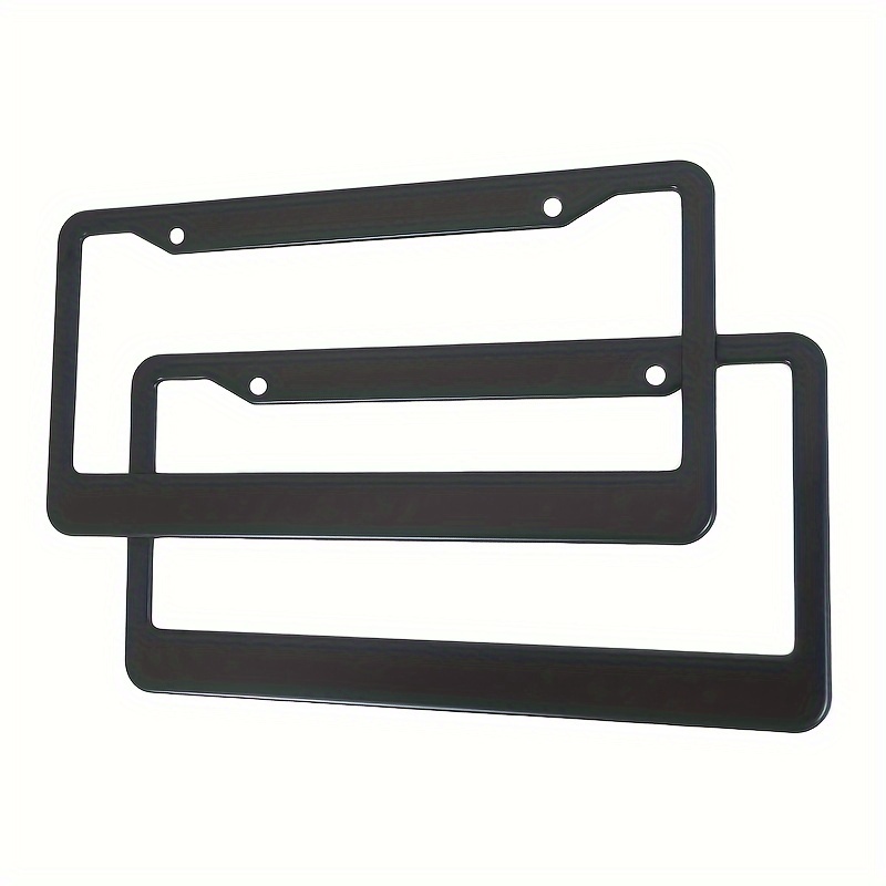 Paquete de 2 marcos para matrícula, soportes de acero inoxidable negro  mate, 2 agujeros, para placas delanteras y traseras de vehículo, con  accesorios