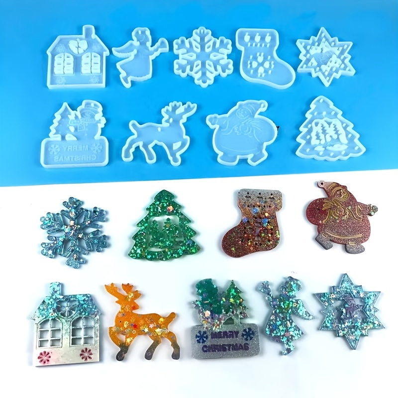 Christmas Resin Silicone Molds Christmas Tree Epoxy Molds - Temu
