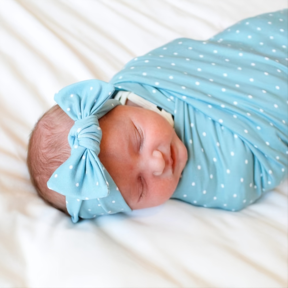Baby Swaddle Wrap Cloth with Rabbit Ears Hairband Set