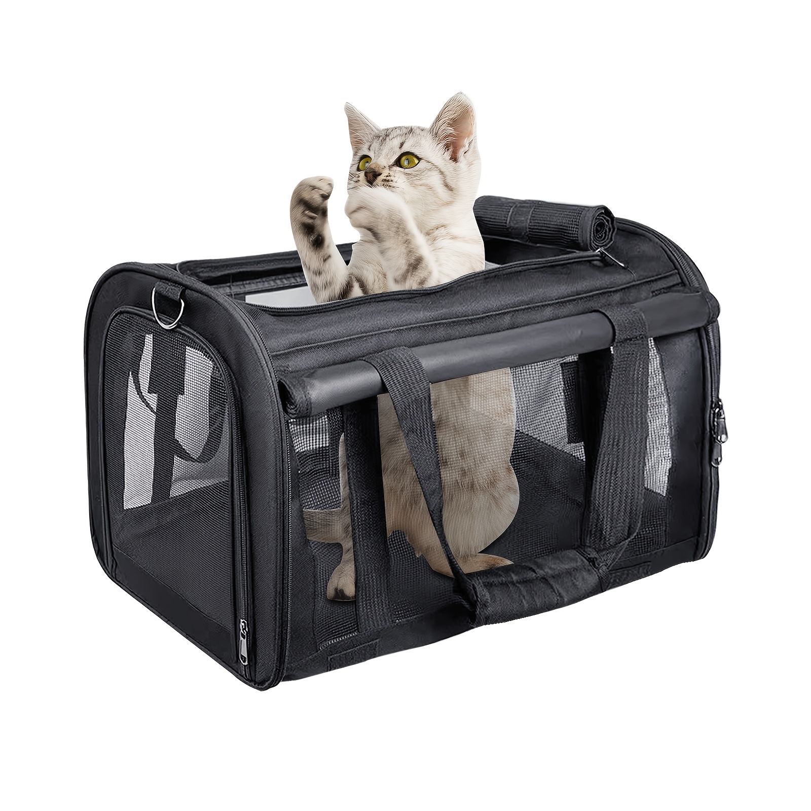 Cat Carriers For Large Cats 20 Lbs+, Soft Sided Pet Carrier Bag For Dogs,  Portable Large Dog Carrier- Collapsible Folding Pet Travel Carrier, Large