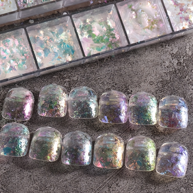 12 Grids Holographic Nail Glitter Flakes Sequin DIY Confetti