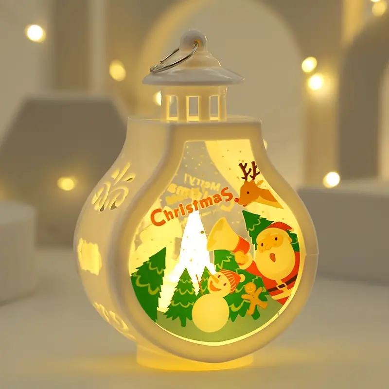 1pc christmas decoration glowing night light pendant candle holder window ornaments desktop decorative light details 4