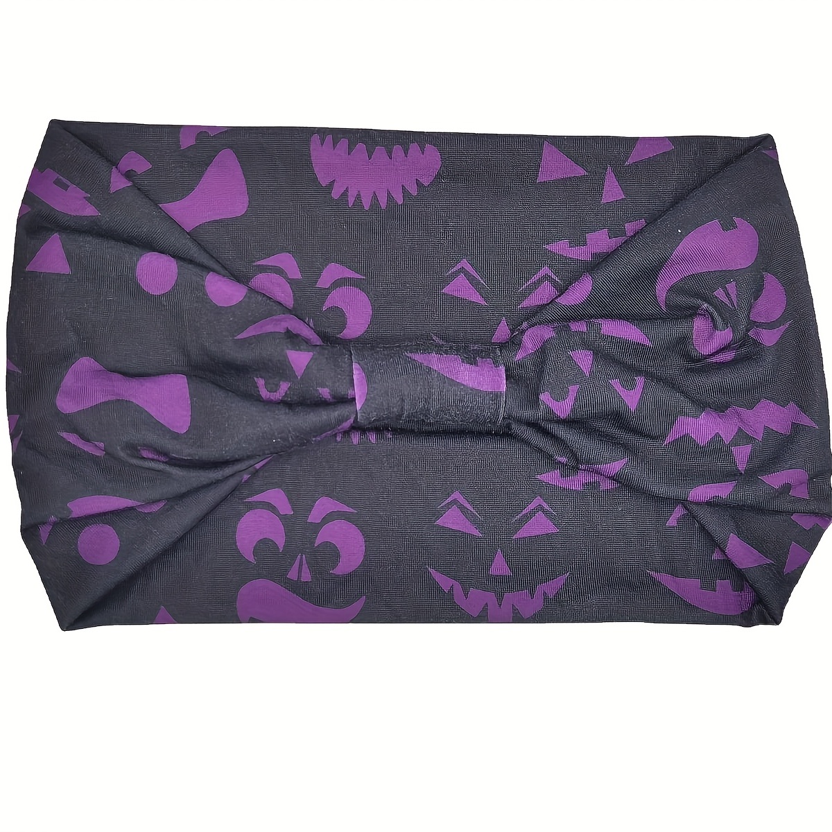 Pumpkin Horror Face Headband Stretchy Sports Hair Band