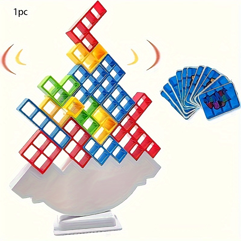 Board Games For Kids & Adults Tetra Tower Balance Stacking Toys Building  Blocks Perfect For Family Games,Parties,Travel 