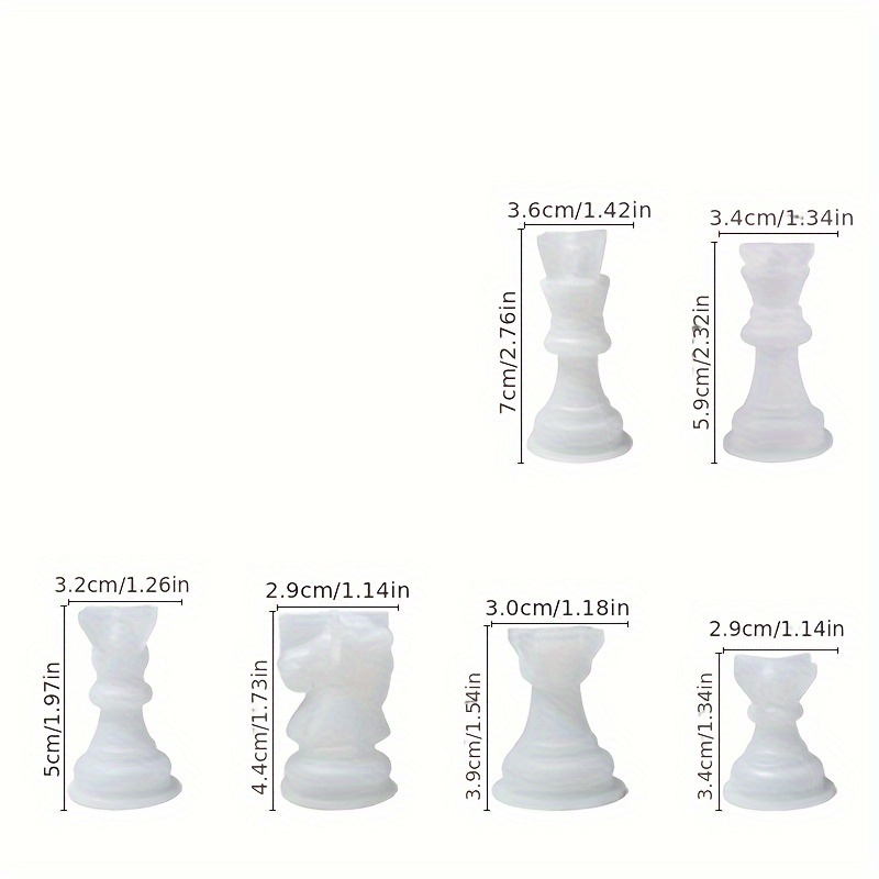 Silikon Schach Form, 6 Stück 3D Dame Harz Form Internationale Entwürfe  Figur Schach Harz Form Silikon Epoxidharz Form Handgemacht Schach Set  Silikon Re