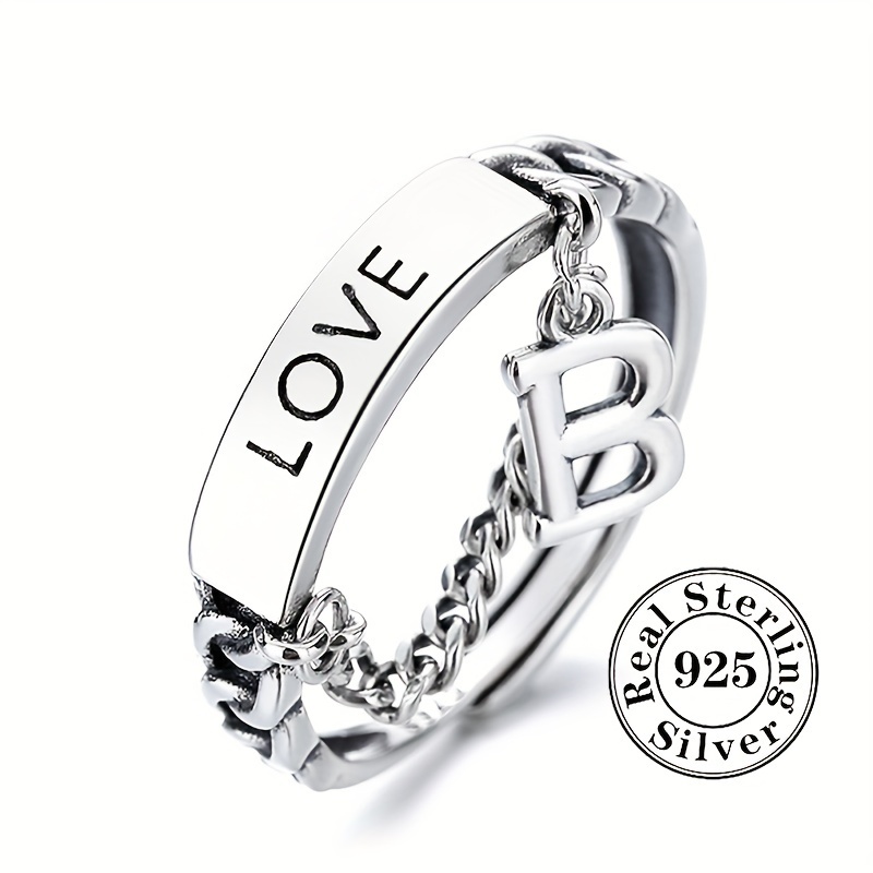 

1pc 925 Sterling Silver Ring Symbol Of Love And Support Suitable For Men And Women Match Daily Outfits High Quality Jewelry