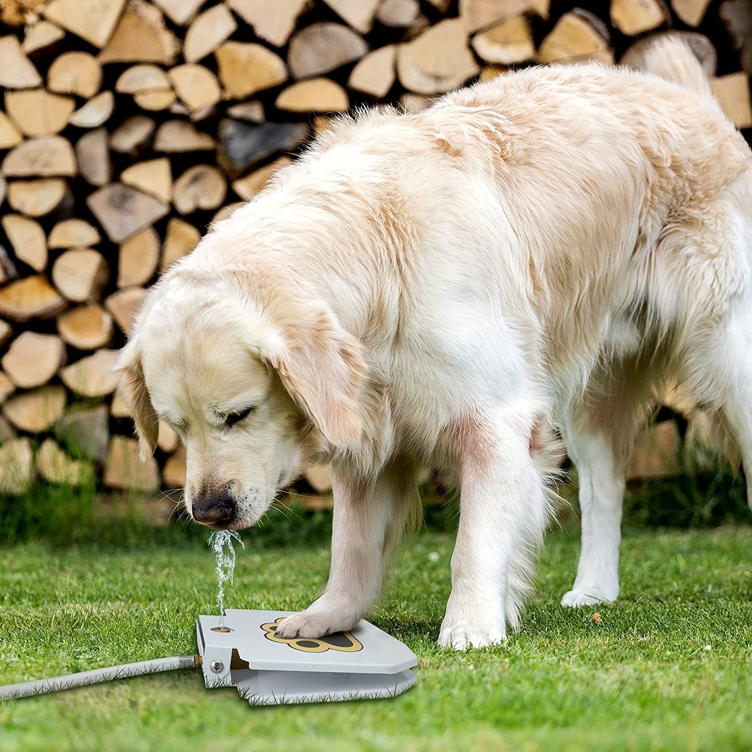Fuente de agua para perros al aire libre, juguete con aspersor para perros,  dispensador de agua activado con patas, dispensador de agua para perros