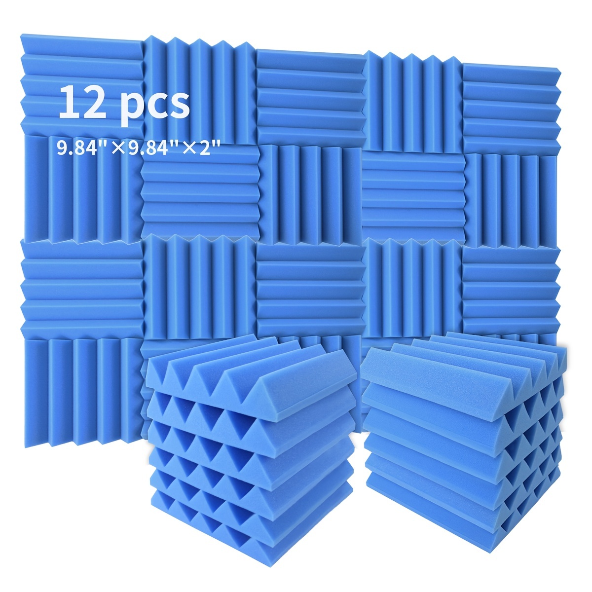 Lot de 12 panneaux acoustiques - Auto-adhésifs - Avec absorbeur de bruit -  De forme hexagonale - Haute densité 