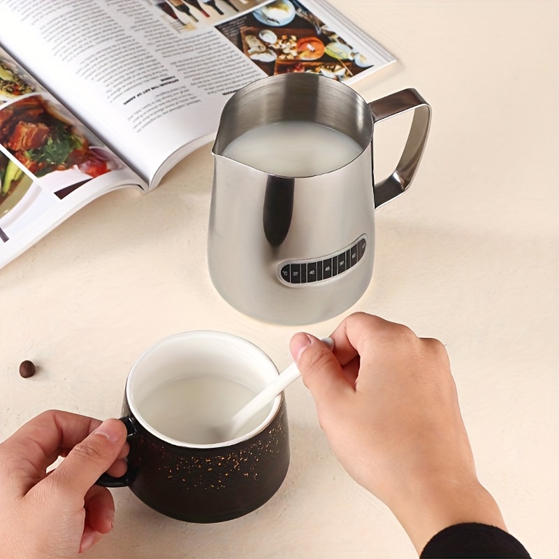 Stainless Steel Coffee Jacquard Cup With Scale Pointed Nose - Temu