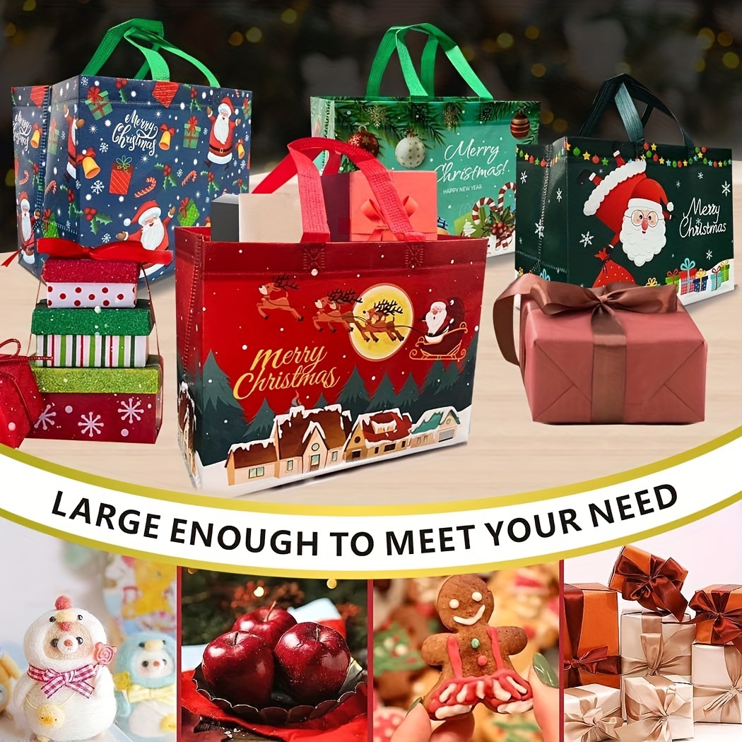 4pcs Large Christmas Gift Bags With Handles