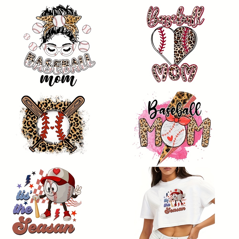 Football Baseball Mom Heat Sticker On T-shirt Diy Levels Iron On Transfer  For Clothing Exquisite Design Patches On Clothes Appliqued - Temu Australia