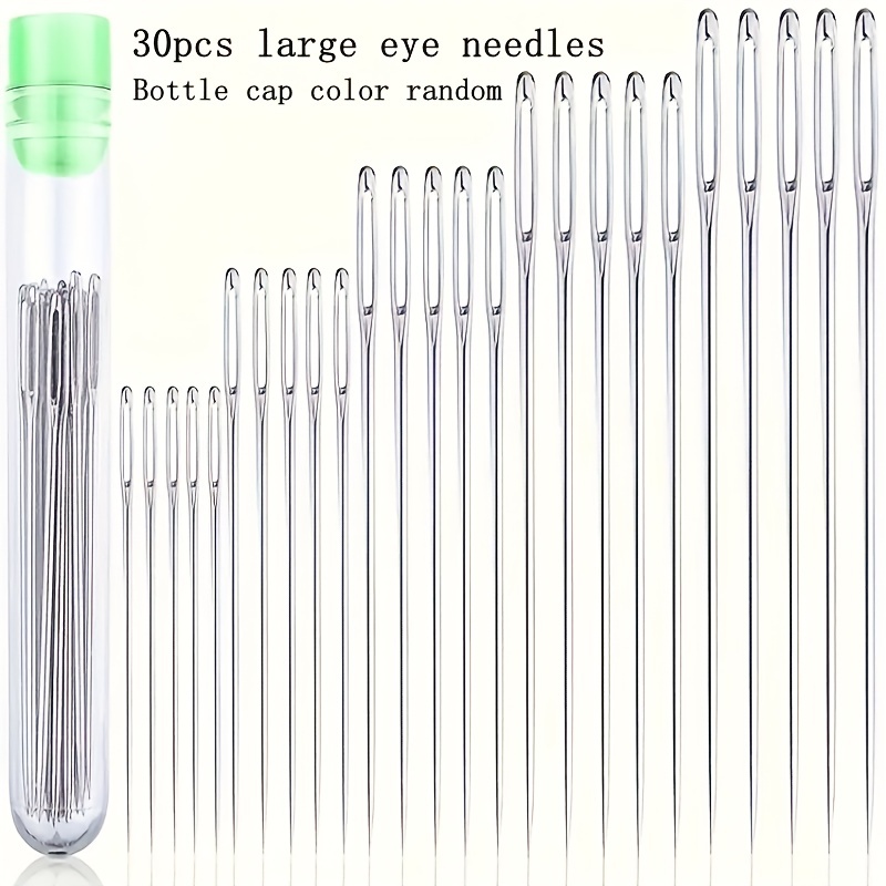 Big Eye Sewing Needles Set Stainless Steel Stitching Tools (5pcs a bottle)