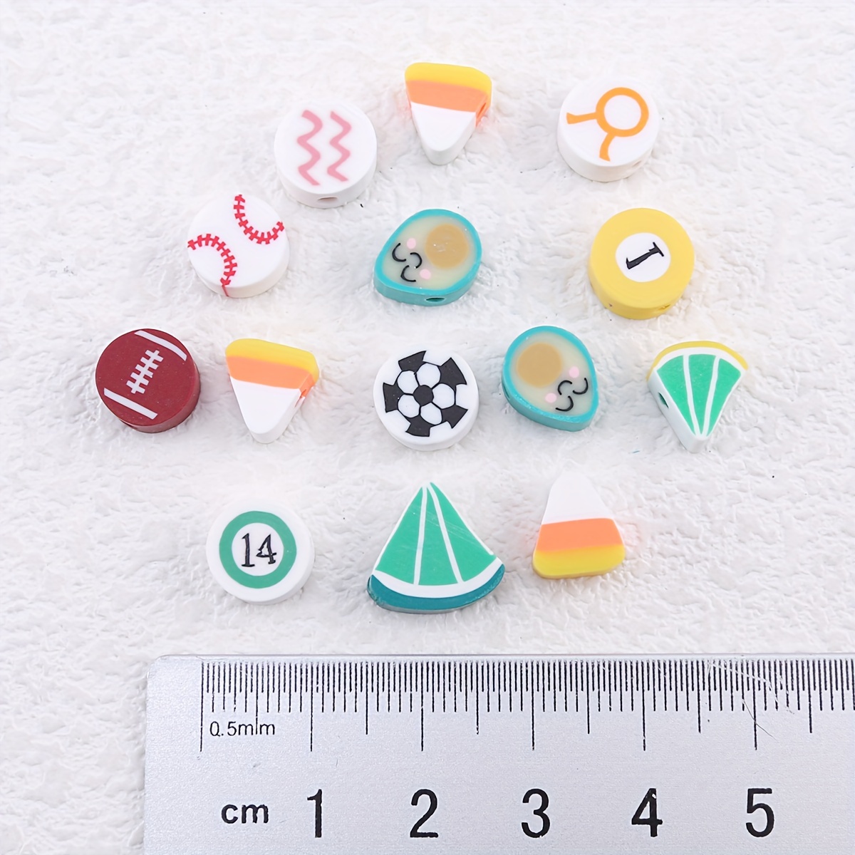 1140 Pcs Polymer Clay Bead Kit, Flower Smiley Face Beads Mixed Fruit Spacer  Beads,Charms For Bracelet Jewelry Making