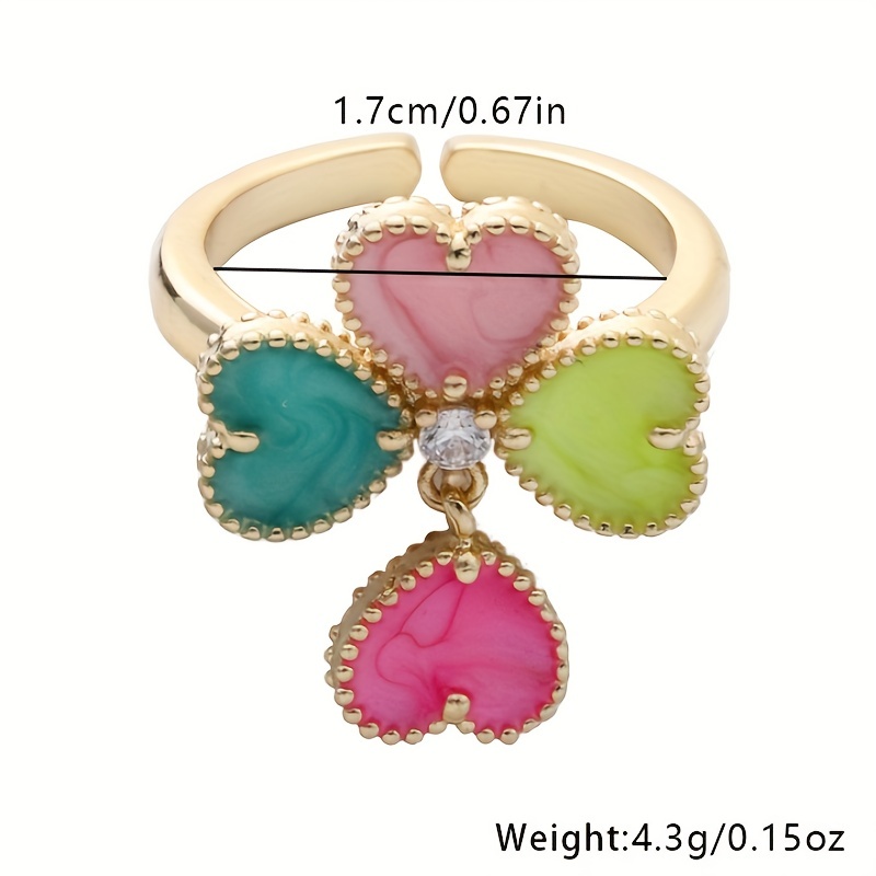 Zircon Four-leaf Clover Nail Charms Luxury Crystal Four Petal