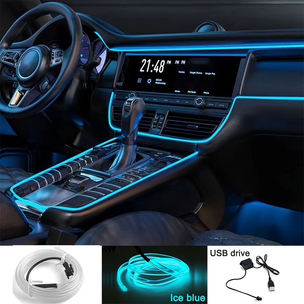 El Wire Interior Car Led Strip Lights Neon Light Usb 5v Neon - Temu