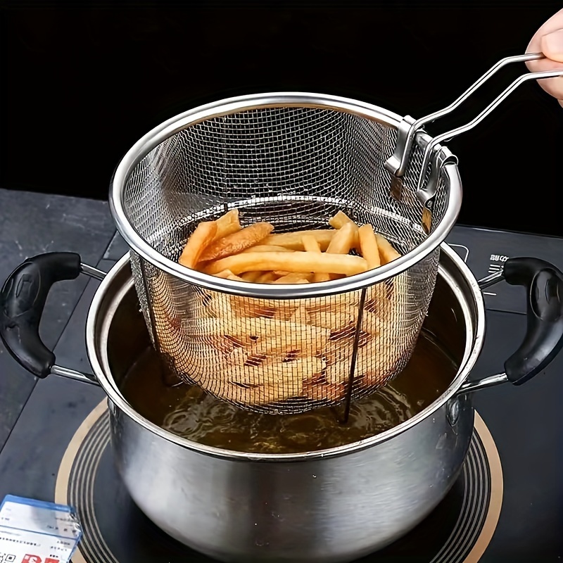 1pc Filtre De Poêle À Frire En Acier Inoxydable, Passoire Alimentaire Tamis  De Fuite D'huile Maille Nouilles Boulettes Passoire Friteuse Panier, Outil  De Cuisine À Domicile - Sports Et Activités D'extérieur 