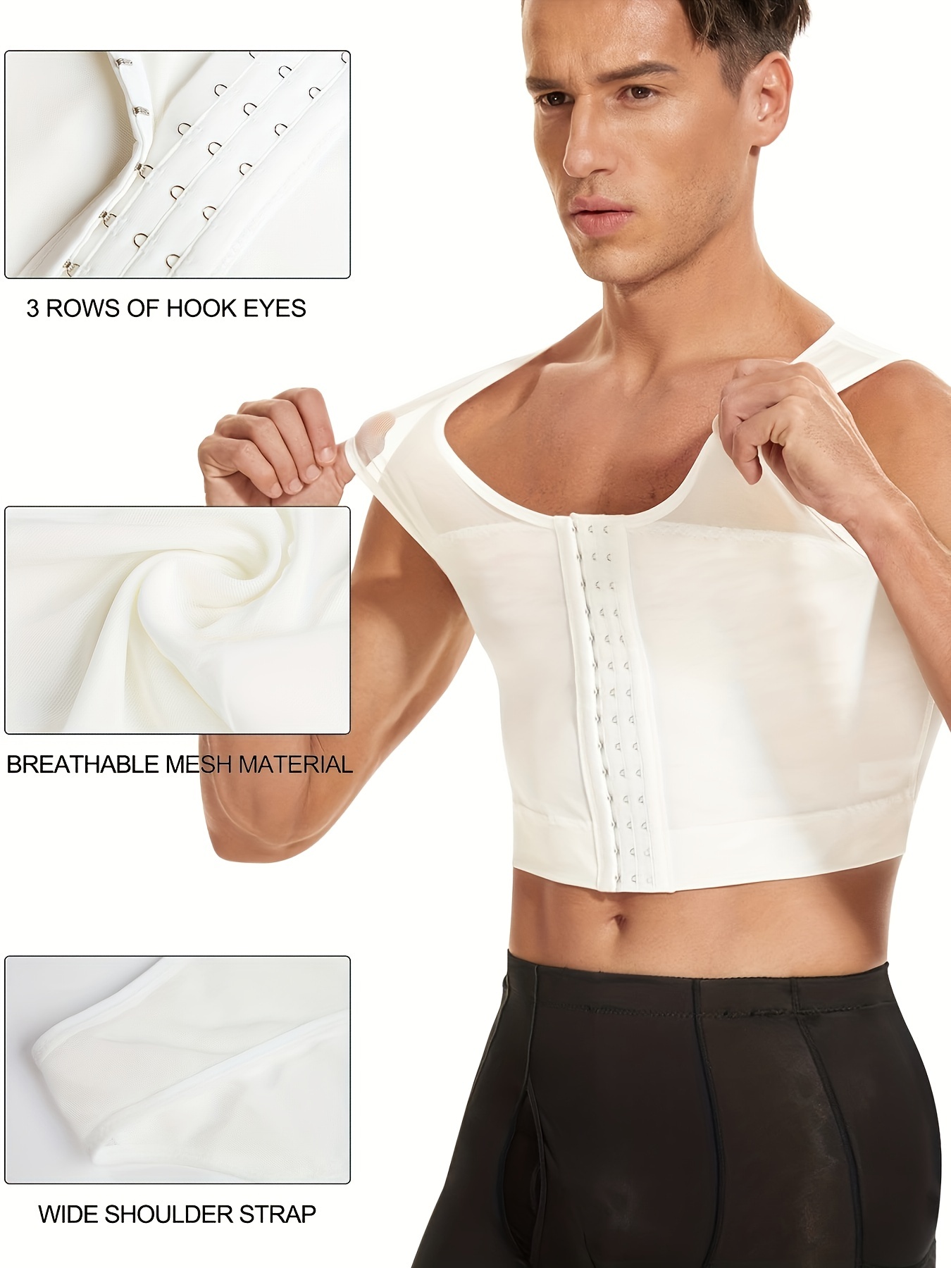 U-Pretty Men's Compression Shirt to Hide Gynecomastia Moobs Slimming Body  Shaper Waist Trainer Corset Undershirt : : Clothing, Shoes 