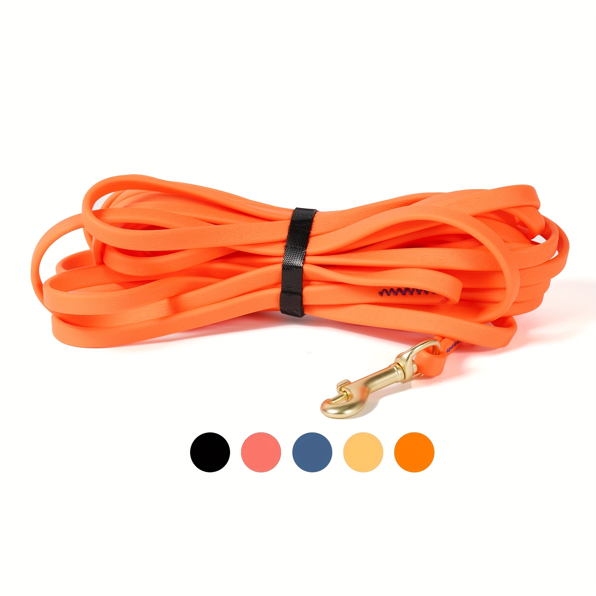 

Waterproof Dog Leash - Odor-resistant, Easy To Clean, With Golden Metal Handle For Small, Medium, And Large Dogs Or Puppies, Long Dog Leash