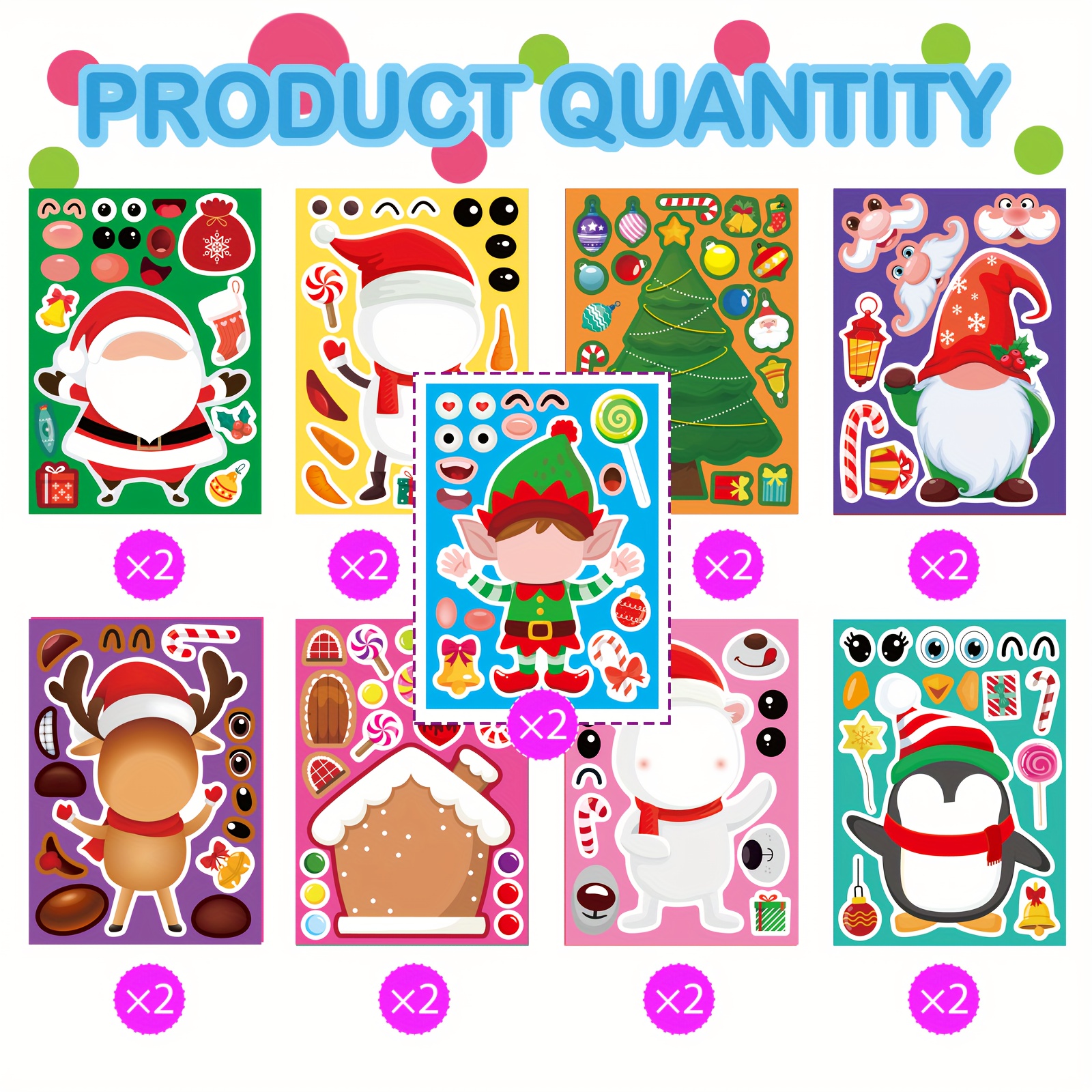 Set of 18 Christmas Stickers
